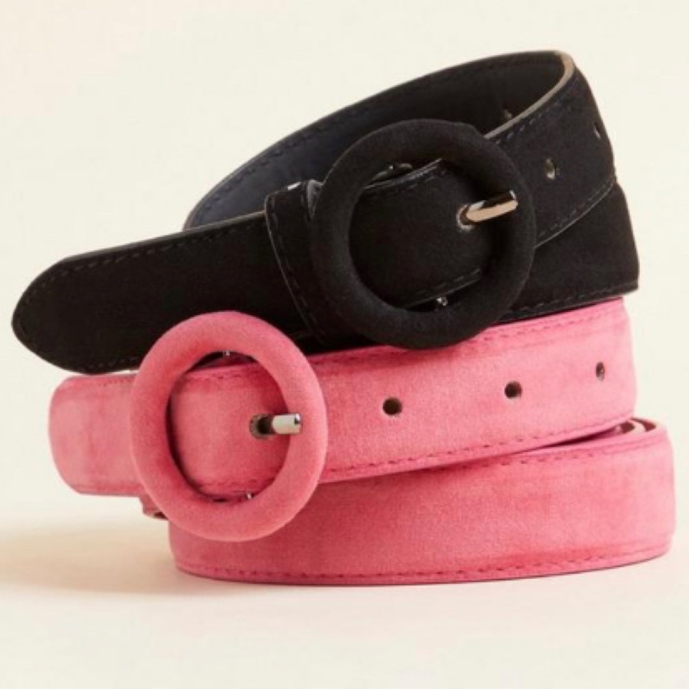 🆕 Pink Black Faux Suede Jean Belt Pack of 2 NWT Torrid New!
